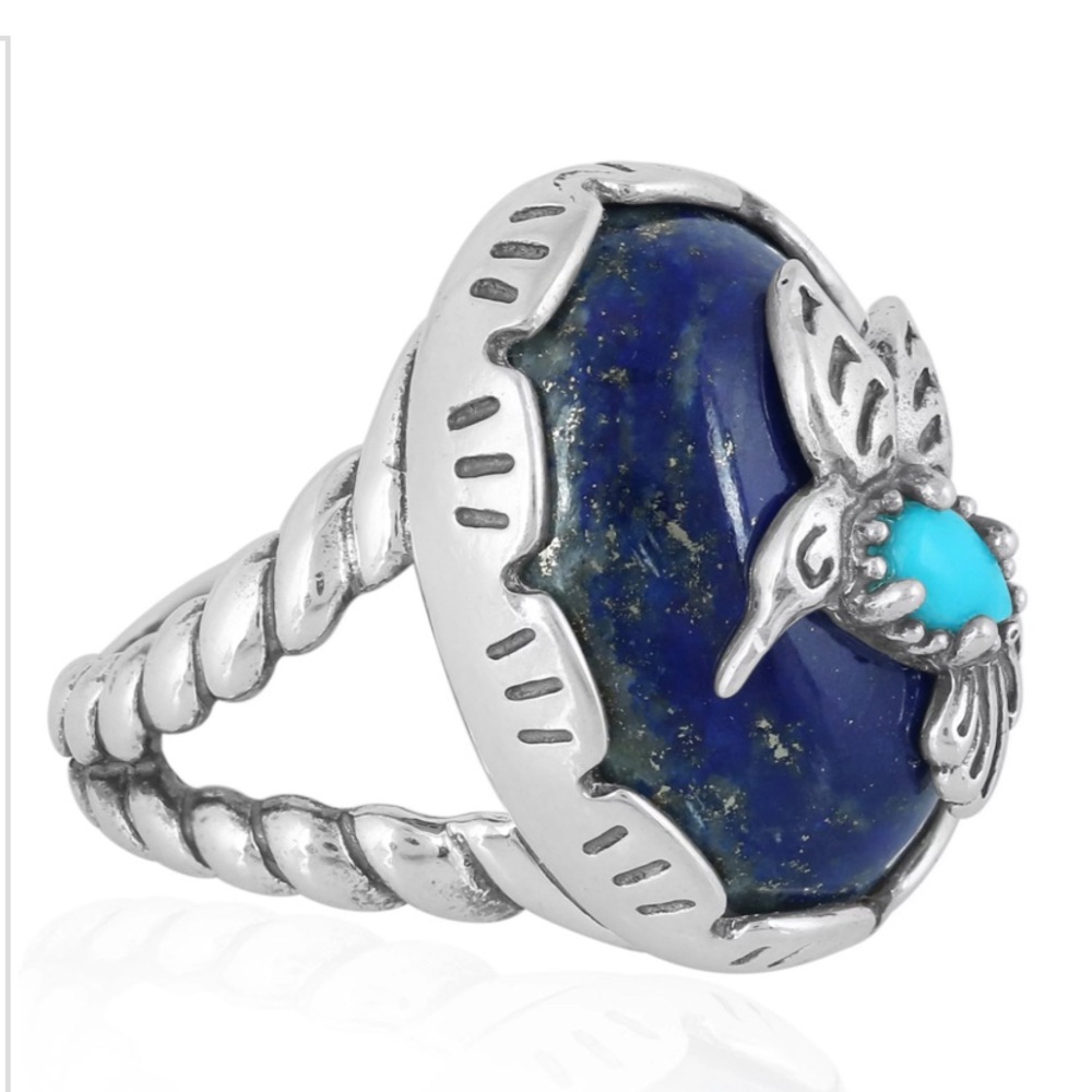 Kohl's Silver Ring with Blue and Turquoise Hummingbird - Picture 2 of 10